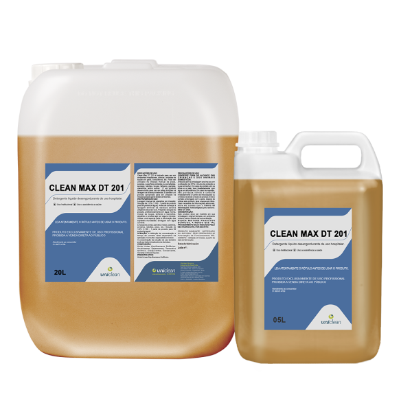 Detergente líquido desengordurante de uso hospitalar – CLEAN MAX DT 201