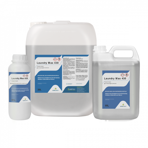 Alvejante e desinfetante líquido para lavagem de tecidos – LAUNDRY MAX 430