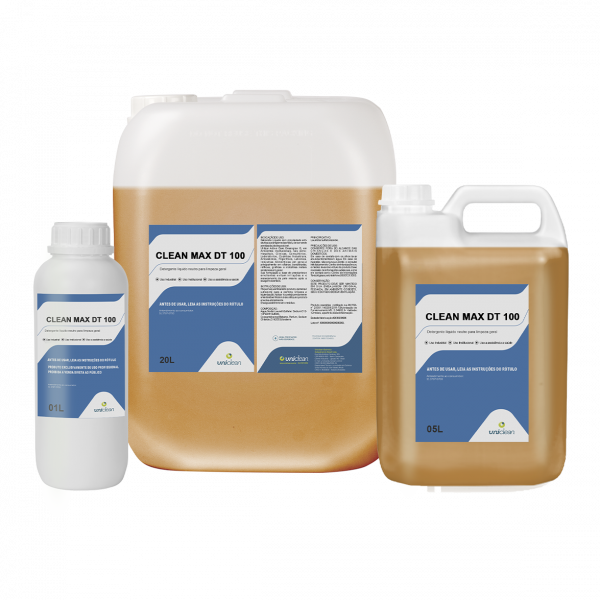 Detergente líquido neutro para limpeza geral – média diluição – CLEAN MAX DT 100